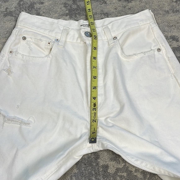 New Moussy Odessa High Rise Distressed Straight Leg Jeans in White Sz 27 - Picture 6 of 16